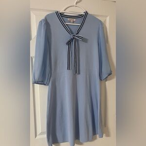 NANETTE LEPORE. Light Blue soft dress with tie neck.  Size:XL